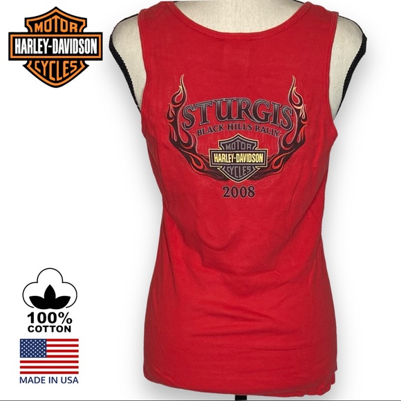 Harley Davidson Sturgis ‘08 Black Hills Rally Tank Top Made in USA Size Large - Picture 1 of 3